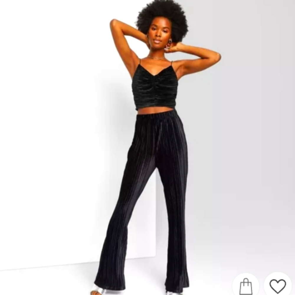High Rise Velvet Flare Pants